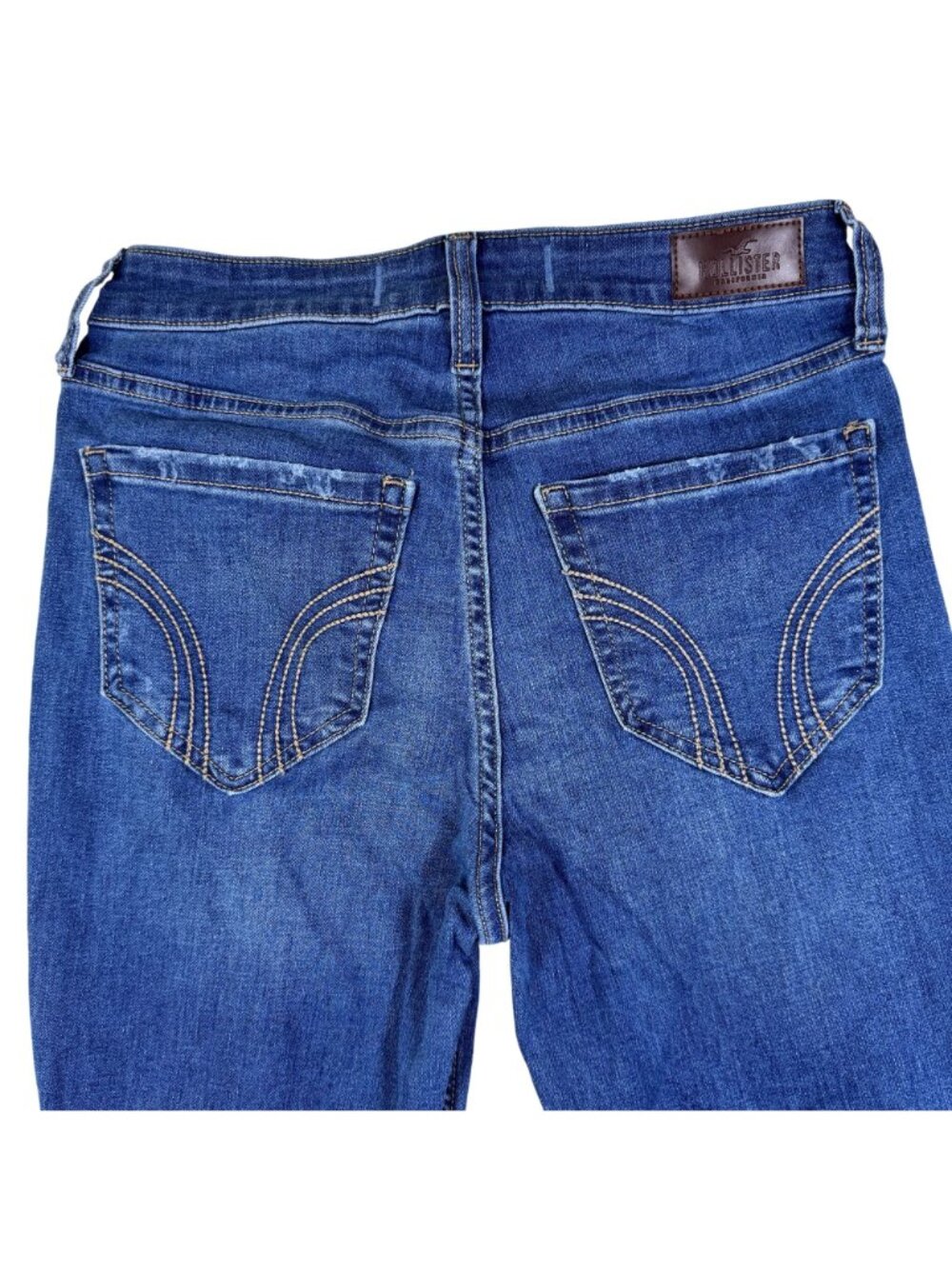 Hollister High-Rise Flare Jeans Womens Size 8S Classic Stretch Blue Denim Y2K - Picture 4 of 10
